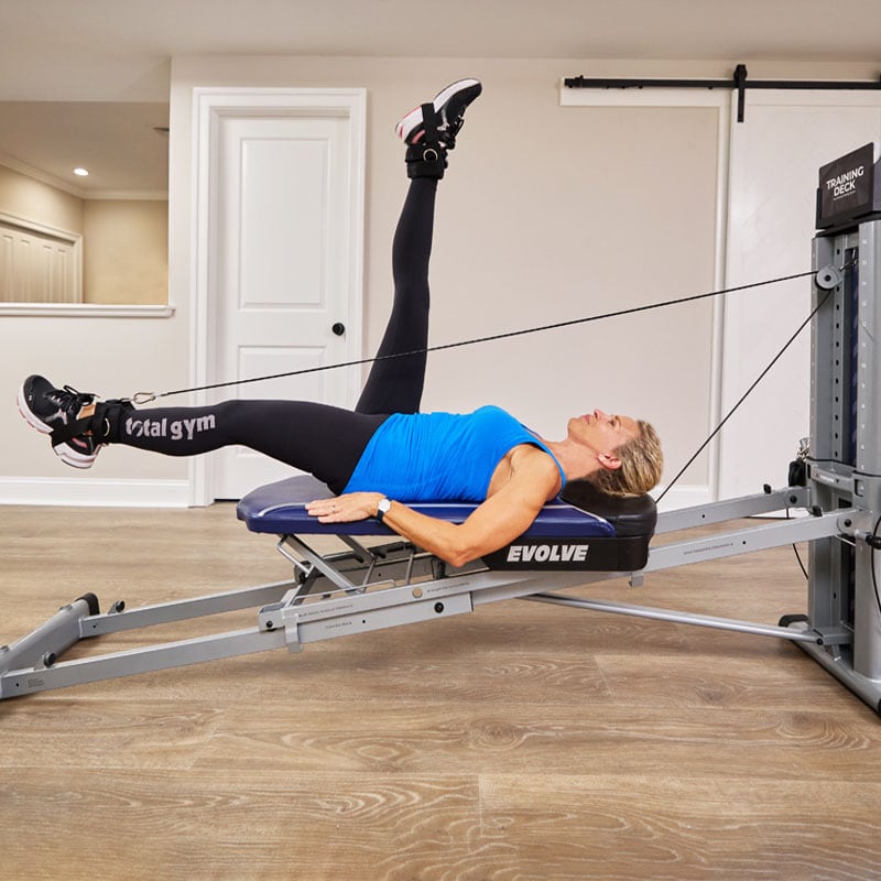Total Gym evolve leg pulley exercise